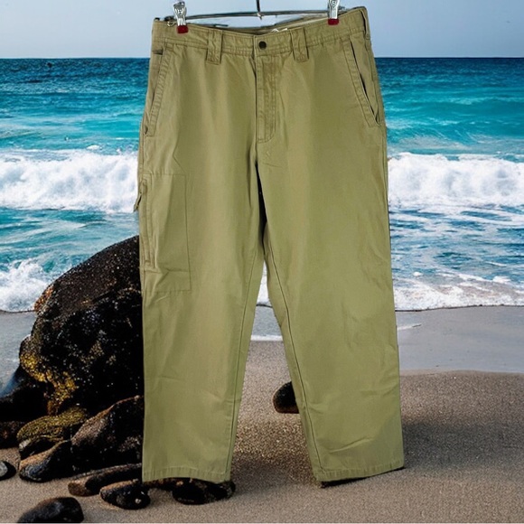 Columbia Sportswear Men's Cotton Flat Front Khaki Pants | Tan | Size 34 - Picture 10 of 10